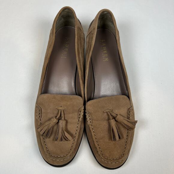 Lauren Ralph Lauren Suede Loafers Women's 9.5 Pomona Tassel Academia Preppy - Picture 2 of 10